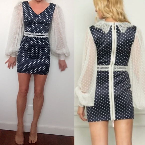 Bronx and Banco Dresses & Skirts - Nwot Bronx & Banco coquette sleeve polka dot Mona alt dress 2